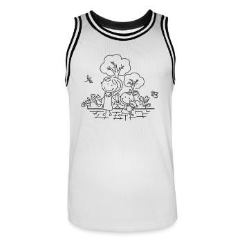 enfants - Maillot de basket Homme - blanc/noir - Devant - AI Model Male 185 dark (185cm)