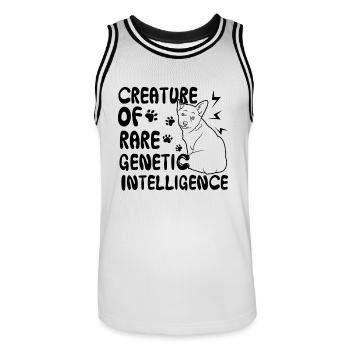 Corgi Shirt Creature Of Rare Genetic Intelligence - Men's Basketball Jersey - white/black - Front - AI Model Male 185 dark (185cm)