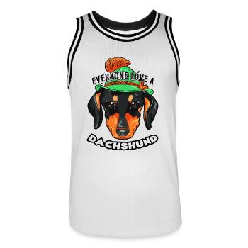 Everyone Love A Love Dachshund - Men's Basketball Jersey - white/black - Front - AI Model Male 185 dark (185cm)