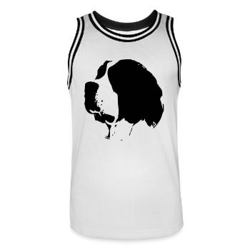 Chien Saint Bernard - Maillot de basket Homme - blanc/noir - Devant - AI Model Male 185 dark (185cm)