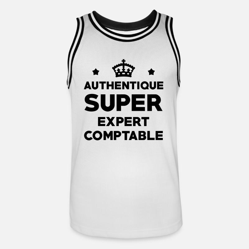 Expert Comptable / Comptabilité / Comptable / - Maillot de basket Homme - blanc/noir