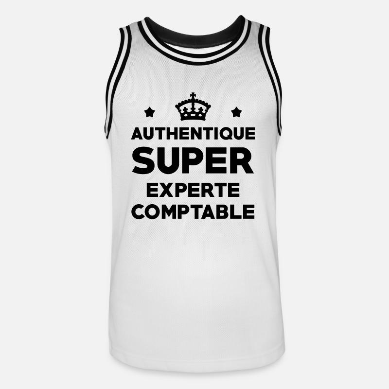 Expert Comptable / Comptabilité / Comptable / - Maillot de basket Homme - blanc/noir