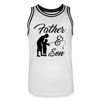 Le père et le fils pêcher pêche pêcher pêcher pêche cadeau pêche - Maillot de basket Homme - blanc/noir - Devant - AI Model Male 185 dark (185cm)