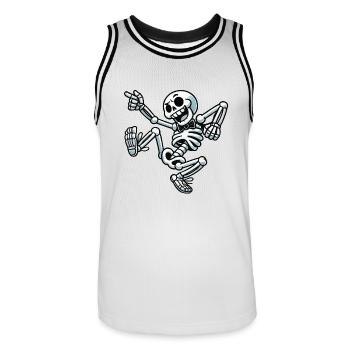 Skull Dancing - Männer Basketball-Trikot - Weiß/Schwarz - Vorne - AI Model Male 185 dark (185cm)