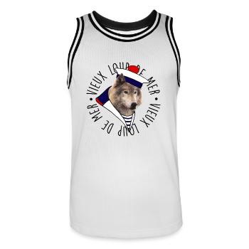 Vieux loup de mer - Maillot de basket Homme - blanc/noir - Devant - AI Model Male 185 dark (185cm)