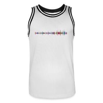 Sound - Männer Basketball-Trikot - Weiß/Schwarz - Vorne - AI Model Male 185 dark (185cm)