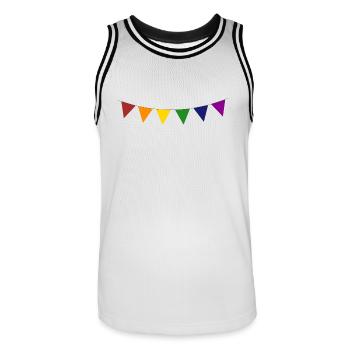 garland - Men's Basketball Jersey - white/black - Front - AI Model Male 185 dark (185cm)