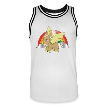 licorne licorne fées princesse fée elfe - Maillot de basket Homme - blanc/noir - Devant - AI Model Male 185 dark (185cm)