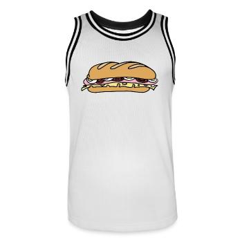 sandwich - Men's Basketball Jersey - white/black - Front - AI Model Male 185 dark (185cm)