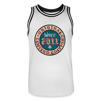 US Style since 2011 original limited edition - Männer Basketball-Trikot - Weiß/Schwarz - Vorne - AI Model Male 185 dark (185cm)
