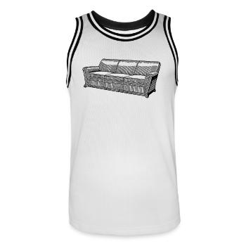 sofa couch chair table chair table lamp lamp lamp benc - Men's Basketball Jersey - white/black - Front - AI Model Male 185 dark (185cm)
