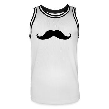 moustache - Maillot de basket Homme - blanc/noir - Devant - AI Model Male 185 dark (185cm)