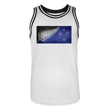 Drapeau Nouvelle-Zélande Nouvelle-Zélande Nous aimons - Maillot de basket Homme - blanc/noir - Devant - AI Model Male 185 dark (185cm)