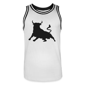 bulle,stier,kuh, - Männer Basketball-Trikot - Weiß/Schwarz - Vorne - AI Model Male 185 dark (185cm)