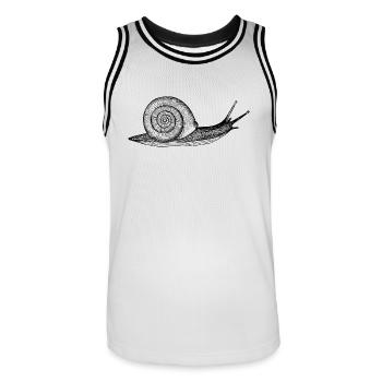 Schnecke,tier,schneckenhaus - Männer Basketball-Trikot - Weiß/Schwarz - Vorne - AI Model Male 185 dark (185cm)