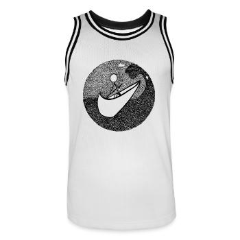 Erinnerungen - Männer Basketball-Trikot - Weiß/Schwarz - Vorne - AI Model Male 185 dark (185cm)