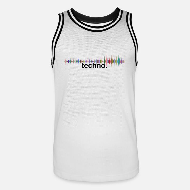 techno - Männer Basketball-Trikot - Weiß/Schwarz