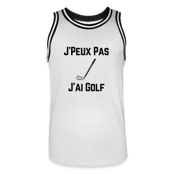 J'Peux Pas J'ai Golf - Maillot de basket Homme - blanc/noir - Devant - AI Model Male 185 dark (185cm)