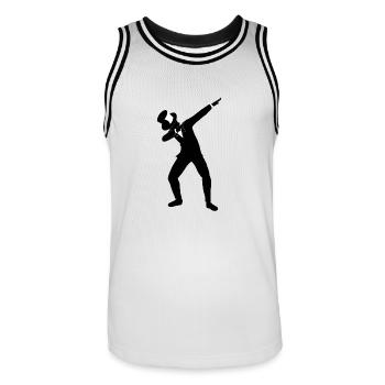 Tamponner monsieur - Maillot de basket Homme - blanc/noir - Devant - AI Model Male 185 dark (185cm)