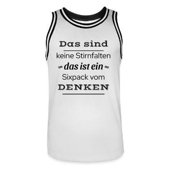 Witzige geschenkideen - Männer Basketball-Trikot - Weiß/Schwarz - Vorne - AI Model Male 185 dark (185cm)