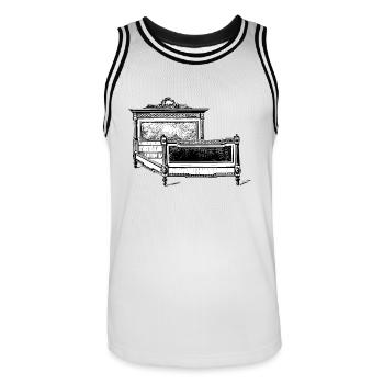 bett bed schlafen schlafzimmer sleeping room19 - Männer Basketball-Trikot - Weiß/Schwarz - Vorne - AI Model Male 185 dark (185cm)