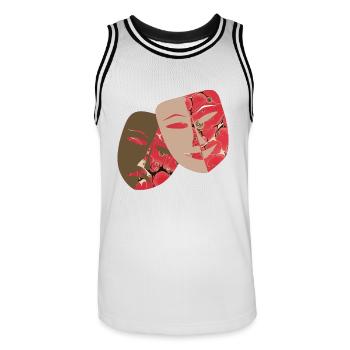 masques e 245 - Maillot de basket Homme - blanc/noir - Devant - AI Model Male 185 dark (185cm)
