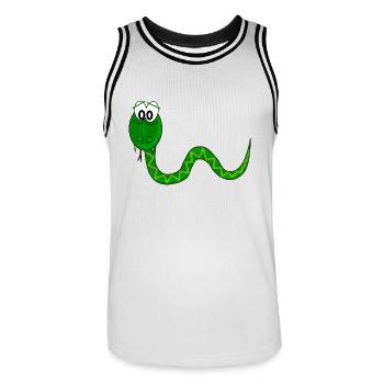 Schlange - Männer Basketball-Trikot - Weiß/Schwarz - Vorne - AI Model Male 185 dark (185cm)
