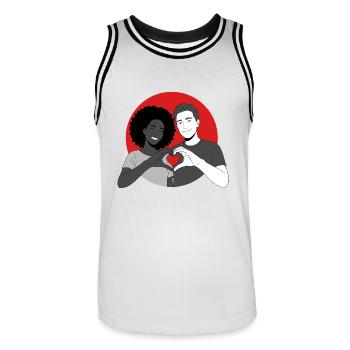 Liebe ist Liebe - Männer Basketball-Trikot - Weiß/Schwarz - Vorne - AI Model Male 185 dark (185cm)