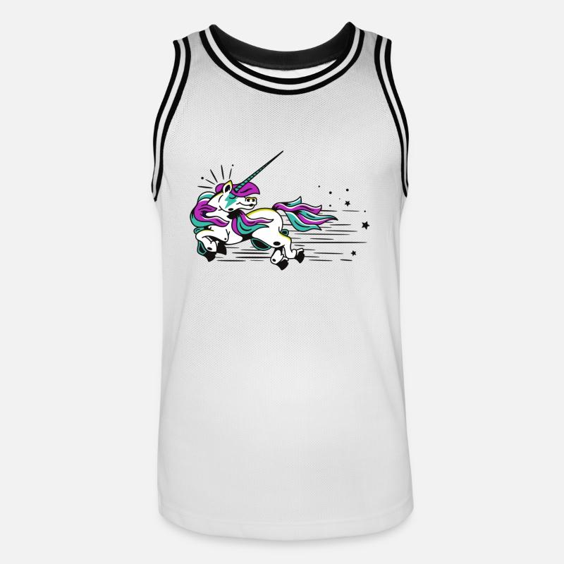 Fliegendes Einhorn - Männer Basketball-Trikot - Weiß/Schwarz