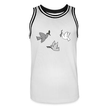deaf pigeon dove animal animals wedding wedding1 - Men's Basketball Jersey - white/black - Front - AI Model Male 185 dark (185cm)