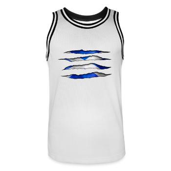 Schottland Aufgerissen 003 AllroundDesigns - Männer Basketball-Trikot - Weiß/Schwarz - Vorne - AI Model Male 185 dark (185cm)