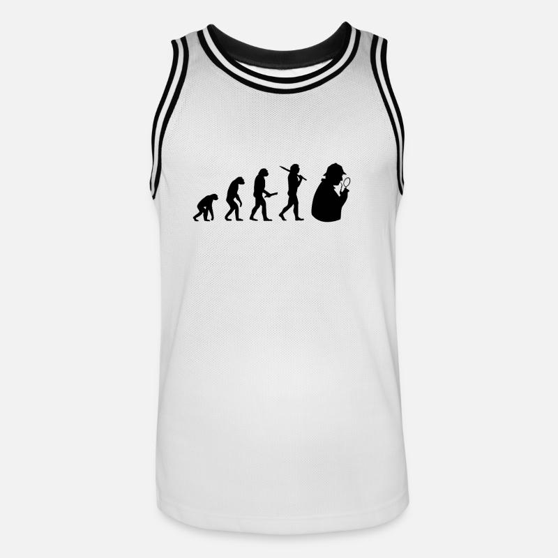 Sherlock Holmes évolution développement de progrès - Maillot de basket Homme - blanc/noir