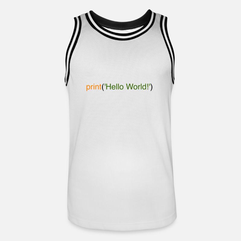 Hello World Python - Men's Basketball Jersey - white/black