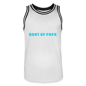 BONNE FÊTE PAPA. PAPA. FÊTE DES PÈRES. PÈRE - Maillot de basket Homme - blanc/noir - Devant - AI Model Male 185 dark (185cm)