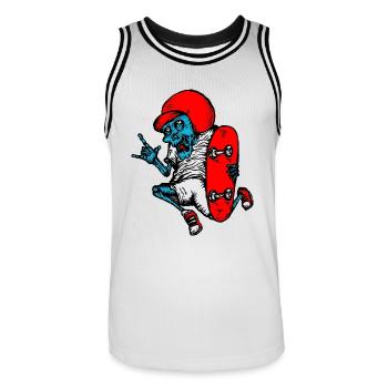 JUMP - Maillot de basket Homme - blanc/noir - Devant - AI Model Male 185 dark (185cm)