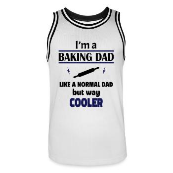 I'm a baking dad - Men's Basketball Jersey - white/black - Front - AI Model Male 185 dark (185cm)