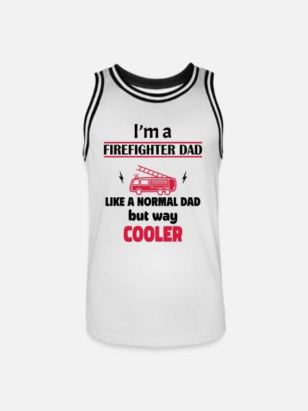 I'm a firefighter dad - Men's Basketball Jersey - white/black