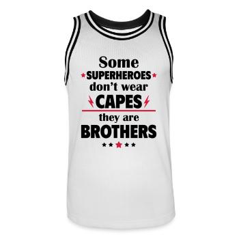 Manche Helden tragen keine Umhänge, sie Brüder - Männer Basketball-Trikot - Weiß/Schwarz - Vorne - AI Model Male 185 dark (185cm)