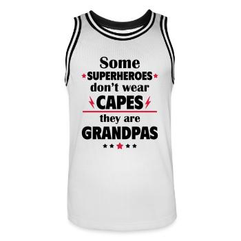 Certains héros ne portent pas de capes, ce sont des grands-pères - Maillot de basket Homme - blanc/noir - Devant - AI Model Male 185 dark (185cm)