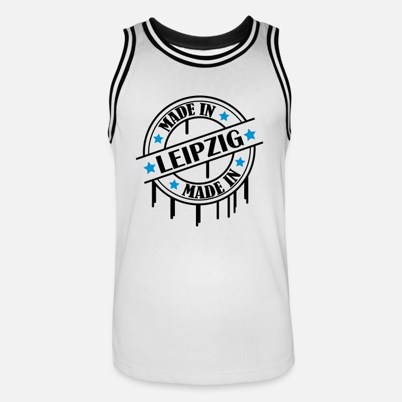 made_in_leipzig_02 - Männer Basketball-Trikot - Weiß/Schwarz