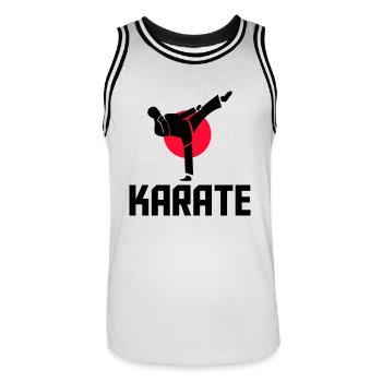 karate - Männer Basketball-Trikot - Weiß/Schwarz - Vorne - AI Model Male 185 dark (185cm)