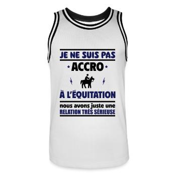 Je ne suis pas accro à l équitation - Maillot de basket Homme - blanc/noir - Devant - AI Model Male 185 dark (185cm)