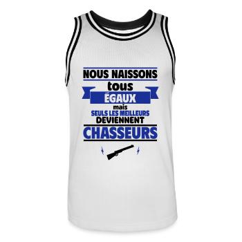les meilleurs deviennent chasseurs - Maillot de basket Homme - blanc/noir - Devant - AI Model Male 185 dark (185cm)