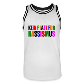 kein platz für rassismus - Männer Basketball-Trikot - Weiß/Schwarz - Vorne - AI Model Male 185 dark (185cm)