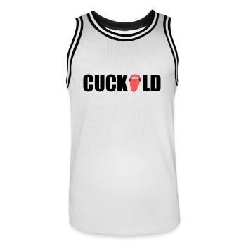 Cuckold - Maillot de basket Homme - blanc/noir - Devant - AI Model Male 185 dark (185cm)