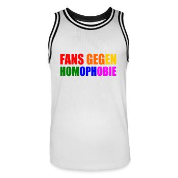 fans gegen homophobie - Männer Basketball-Trikot - Weiß/Schwarz - Vorne - AI Model Male 185 dark (185cm)