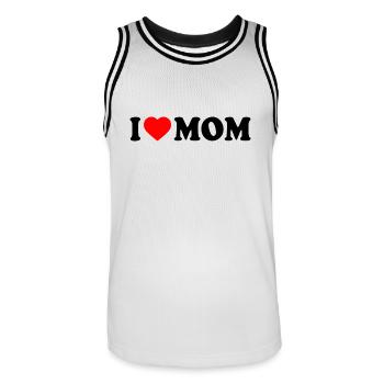 I love mom - Maillot de basket Homme - blanc/noir - Devant - AI Model Male 185 dark (185cm)