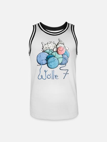 Schaf auf Wolle 7 - Männer Basketball-Trikot - Weiß/Schwarz