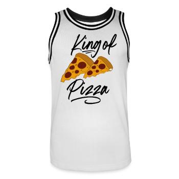 Pizza - Männer Basketball-Trikot - Weiß/Schwarz - Vorne - AI Model Male 185 dark (185cm)