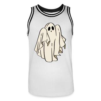 Halloween fantôme - Maillot de basket Homme - blanc/noir - Devant - AI Model Male 185 dark (185cm)